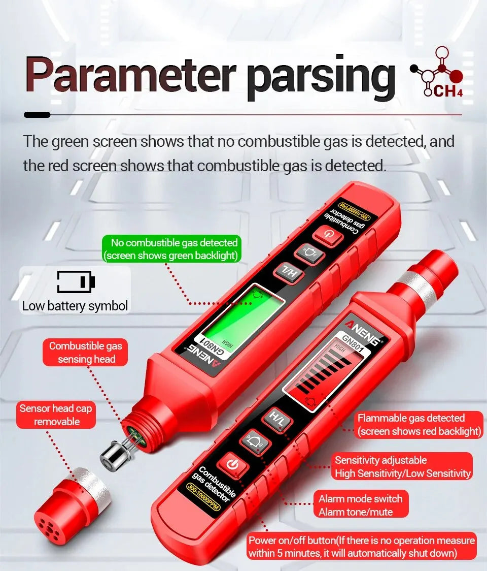 ANENG GN801 Gas Leak Detector with LCD Display - Smarsty