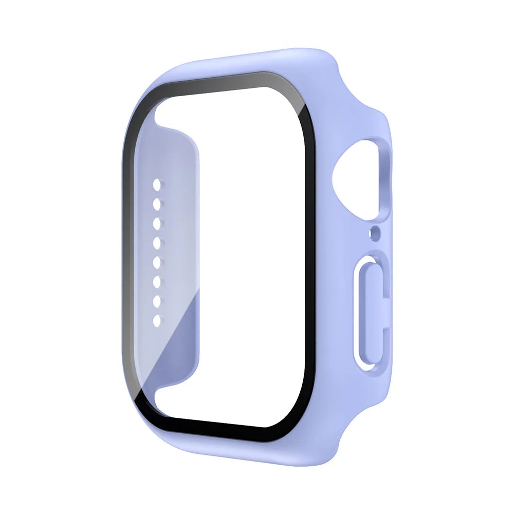 Tempered Glass+Case For Apple Watch 38mm 40mm 41mm 42mm 44mm 45mm 46mm Screen Protector Protective Cover iWatch 10 8 7 9 6 SE 5 - Smarsty