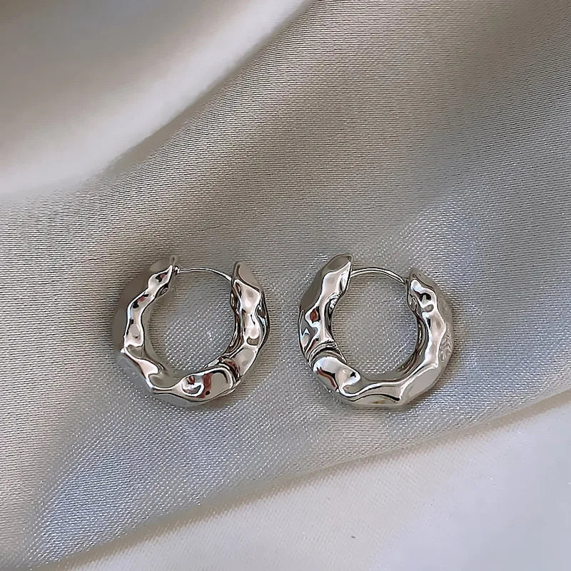 925 Sterling Silver Hoop Earrings Lightweight Trendy - Smarsty