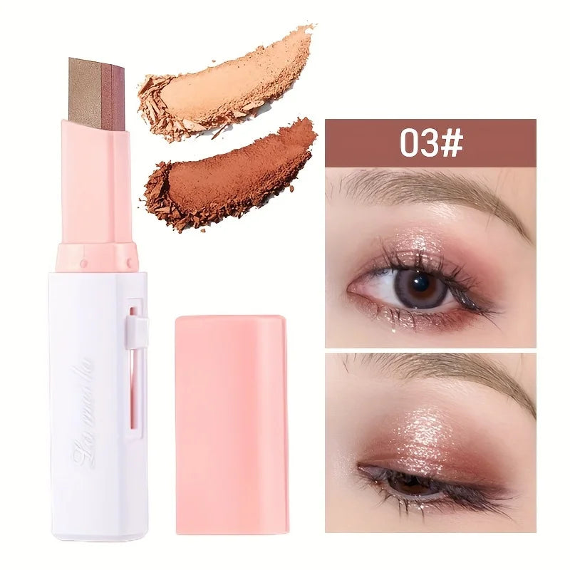 2 In 1 Waterproof Highlighter Eyeshadow Stick with Glitter - Smarsty