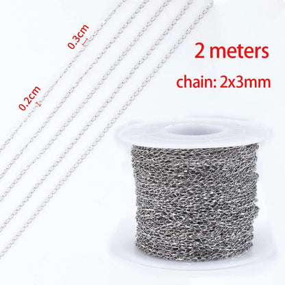 No Fade 2 Meter Stainless Steel Chain For Jewelry Making - Smarsty