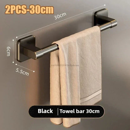 Wall Mounted Towel Rack No Drilling for Easy Storage - Smarsty