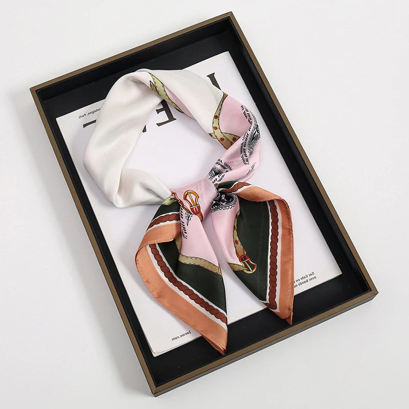 Luxury Square Silk Scarf for Women Stylish Satin Hijab Wrap - Smarsty
