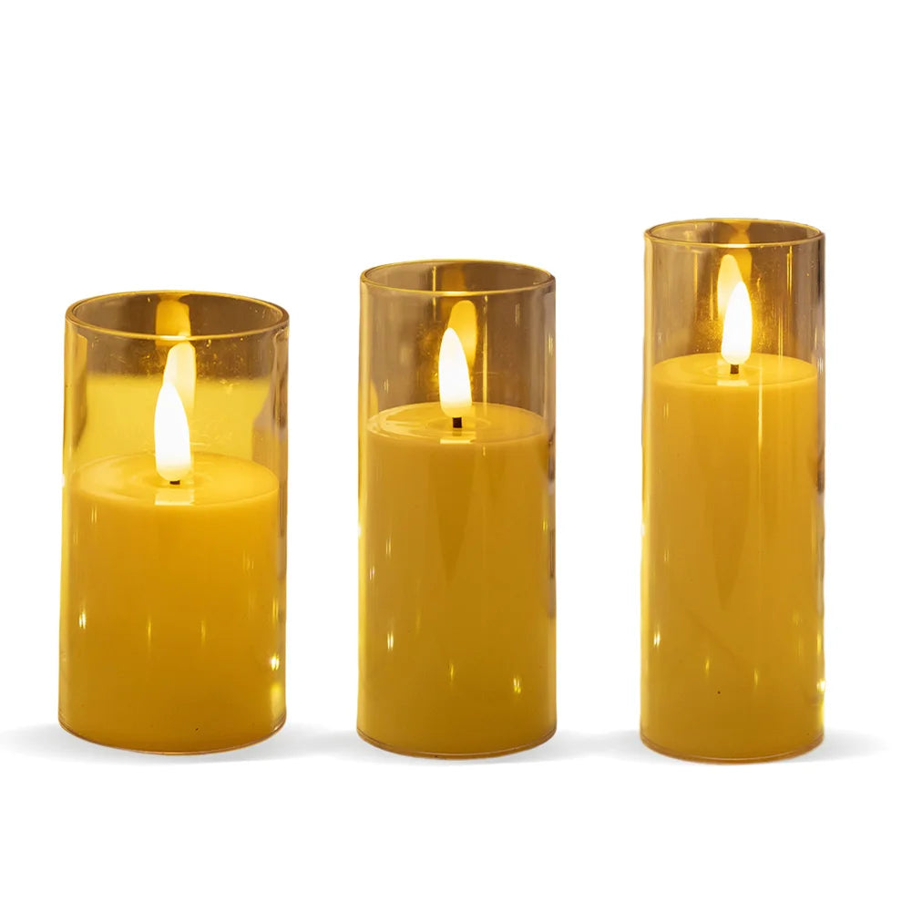Flameless Candles Acrylic Pillar Candle Soft Light Battery Operated Flickering Candle for Romantic Ambiance
