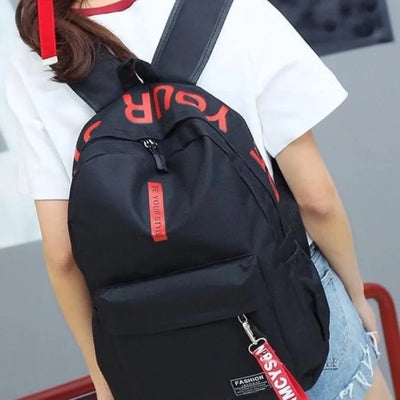 Fashion trend backpack backpack for men and women junior high school high school student bag large capacity korean version of th - Smarsty