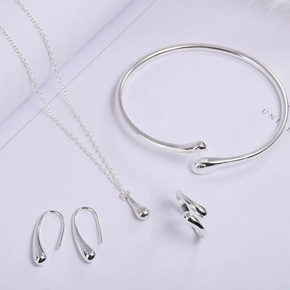 Elegant Women's Jewelry Set with Curved Bean Design - Smarsty