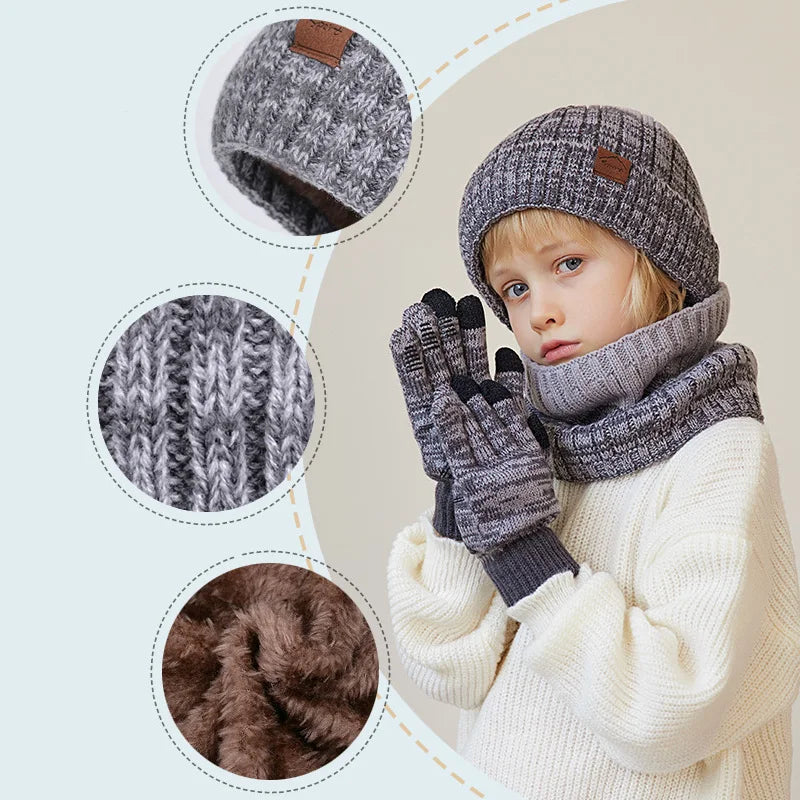 Kids Winter Hat Scarf Gloves Set Warm And Cozy Essentials - Smarsty