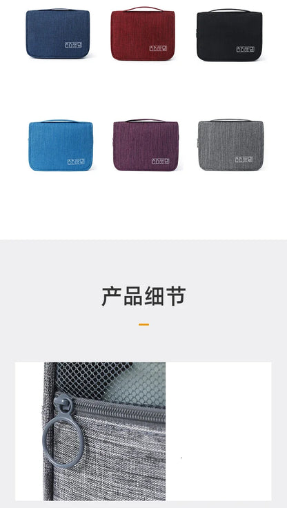 Oxford Fabric Men Business Portable Storage Bag Toiletries Organizer Women Cosmetic Bag Waterproof Hanging Travel Wash Pouch - Smarsty