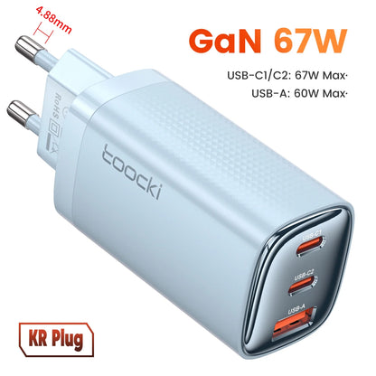 GaN USB Type C Charger With Digital Display 65W Power - Smarsty