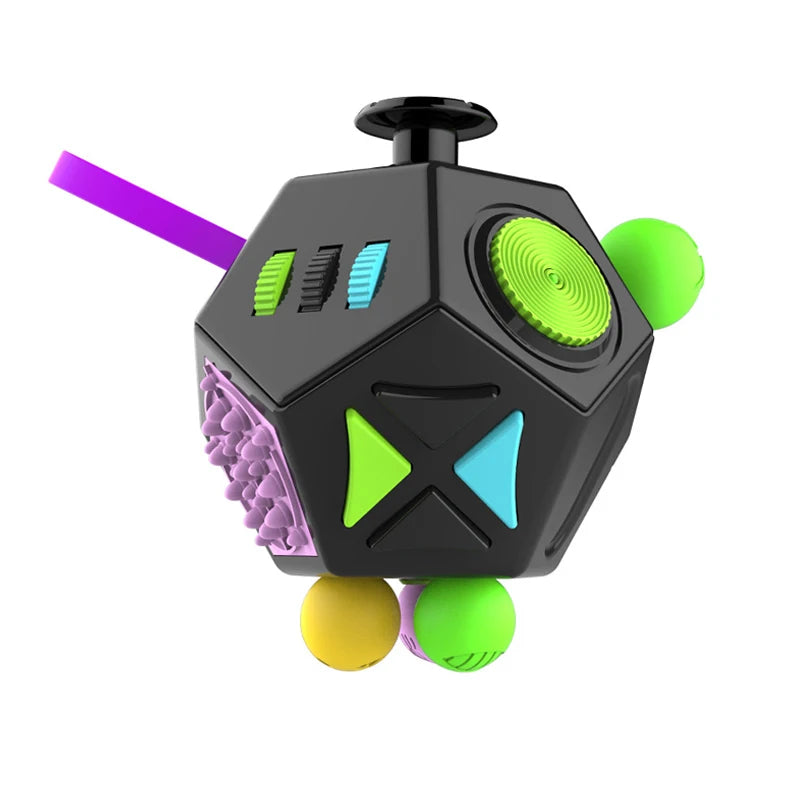 6/12 Sides Cube Decompression Toy Rainbow Stress Relief Autism ADHD OCD Anxiety Sensory Toys Fingertip Desk Toy for Kids Adult by Smarsty