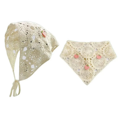 Lace Triangle Scarf Breathable Summer Crochet Headband - Smarsty