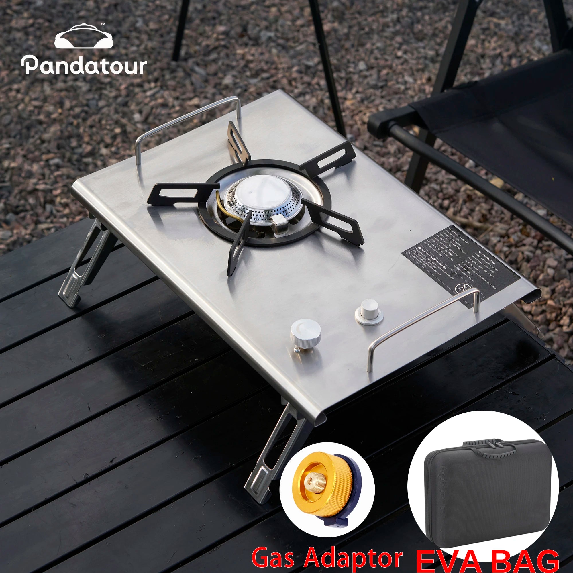 Pandatour Outdoor IGT Camping Stove Durable Copper Head Easy Equiped One-Touch One lick Ignite Table Stove Tourism Cooker Stove