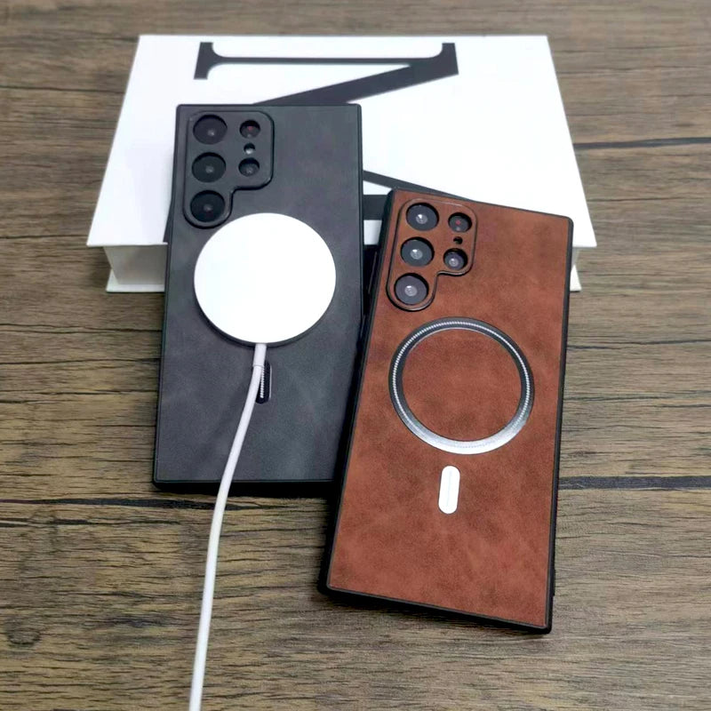 Luxury Leather Case For Samsung Galaxy MagSafe Wireless - Smarsty