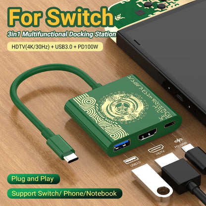 Portable USB C Hub With HDMI Travel And Gaming Dock
