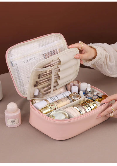 New Women's Cosmetic Bag Portable Storage Bag Large Capacity Luxury Makeup Bag Travel Organizer Essentials Toiletry Bags - Smarsty