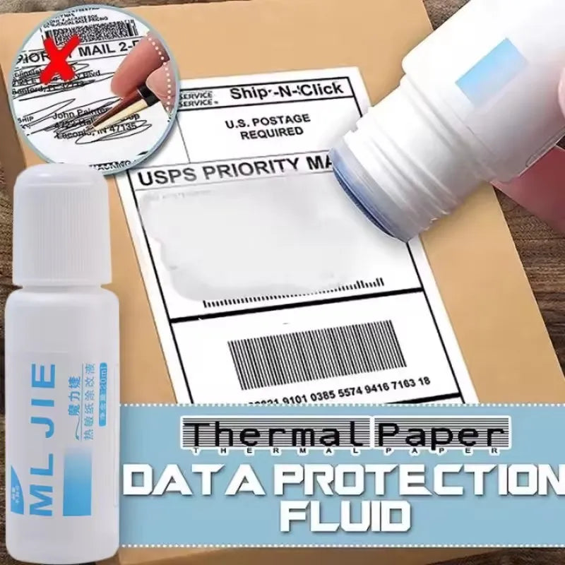 Fast-Drying 50ml Thermal Paper Correction Fluid Eraser Package Parcel Box ID Information Protector Anti Peep Identity Info Guard - Smarsty