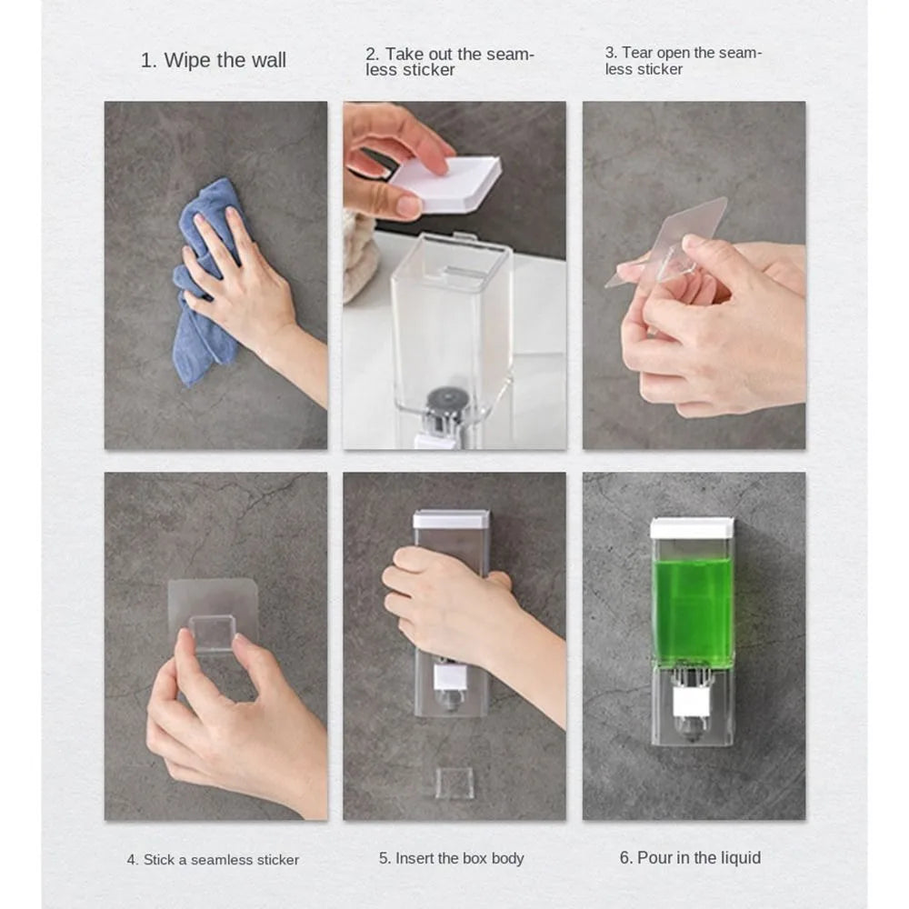 Non-Punching Wall Mounted Soap Dispenser with Easy Installation - Smarsty