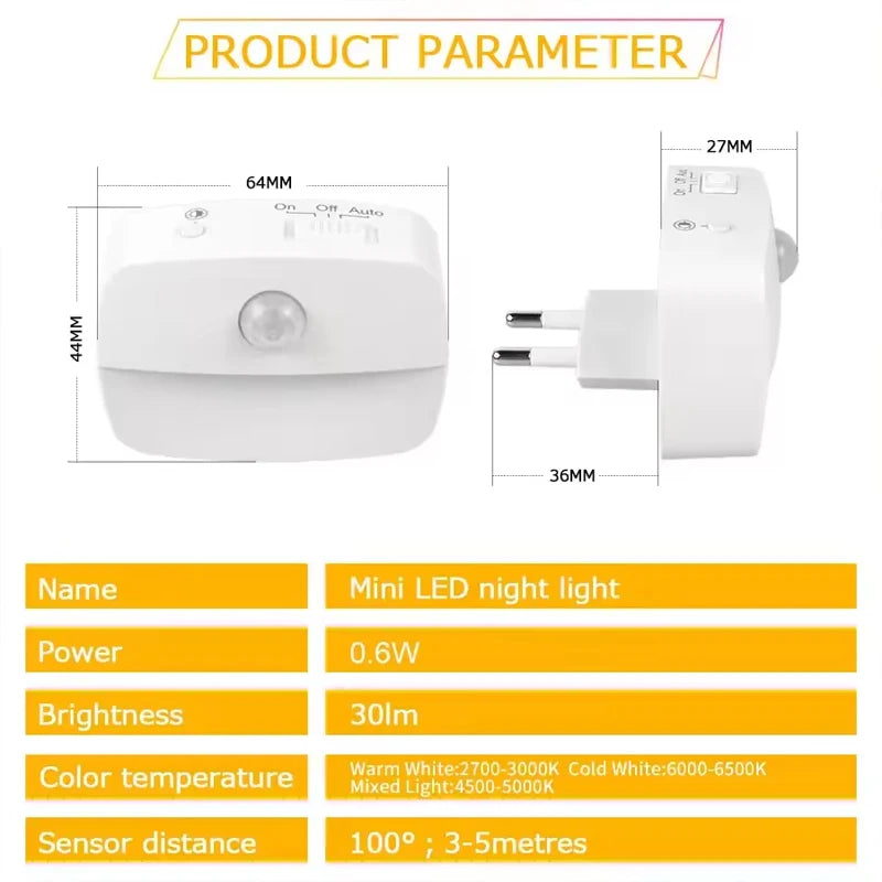Smart LED Night Light with Motion Sensor for Home Use - Smarsty