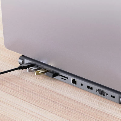 11 in 1 USB C Docking Station with 4K HDMI-Compatible VGA Ethernet USB C Dock 100W PD SD/TF Audio Type C Hub 1* USB 3.0 3*USB2.0 - Smarsty