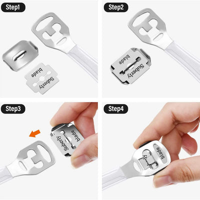 Foot Callus Shaver Heel Hard Skin Remover Hand Feet Pedicure Razor Tool Shavers Stainless Steel Handle 10 Blades Foot Care Tools - Smarsty