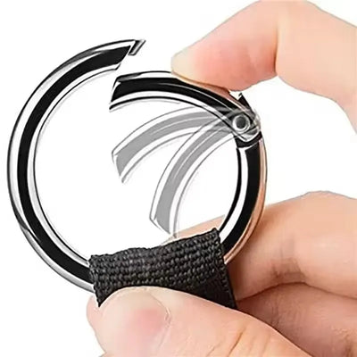Holiday Travel Portable Black Nylon Suitcase Hanging Bag with Zinc Alloy Hiking Buckle Strap with External Hook Strap - Smarsty