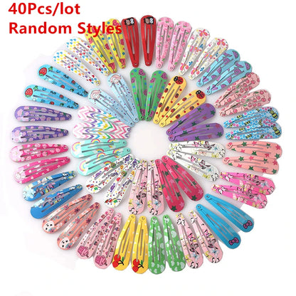 Cute Cartoon Hairpins for Girls 40Pcs Colorful Animal and Fruit Clips - Smarsty