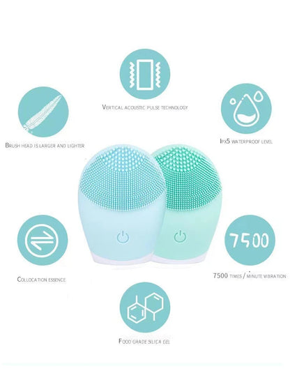 Electric Silicone Facial Cleanser with Vibration Massage - Smarsty