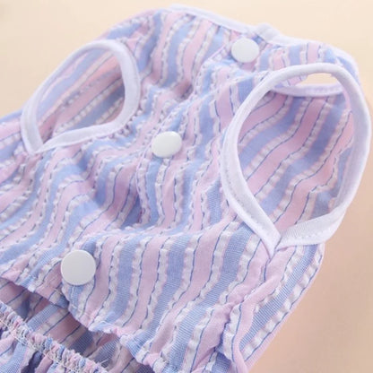 Puppy Vertical Striped Butterfly Skirt for Summer Fun - Smarsty