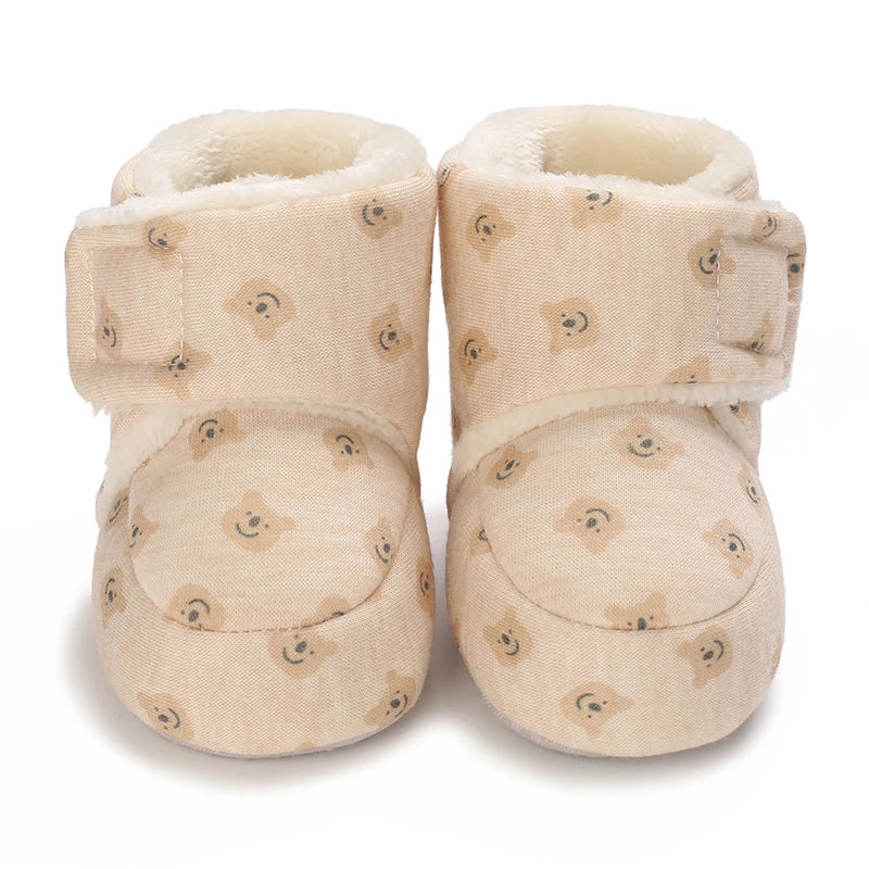 Soft Soled Bear Baby Snow Boots Warm Plush First Walkers - Smarsty