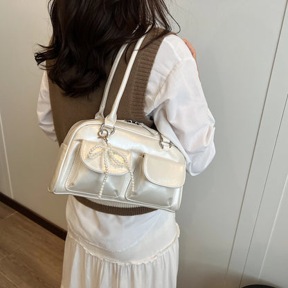 Korean Edition Underarm Bow Bag Women Versatile Shoulder Bag - Smarsty
