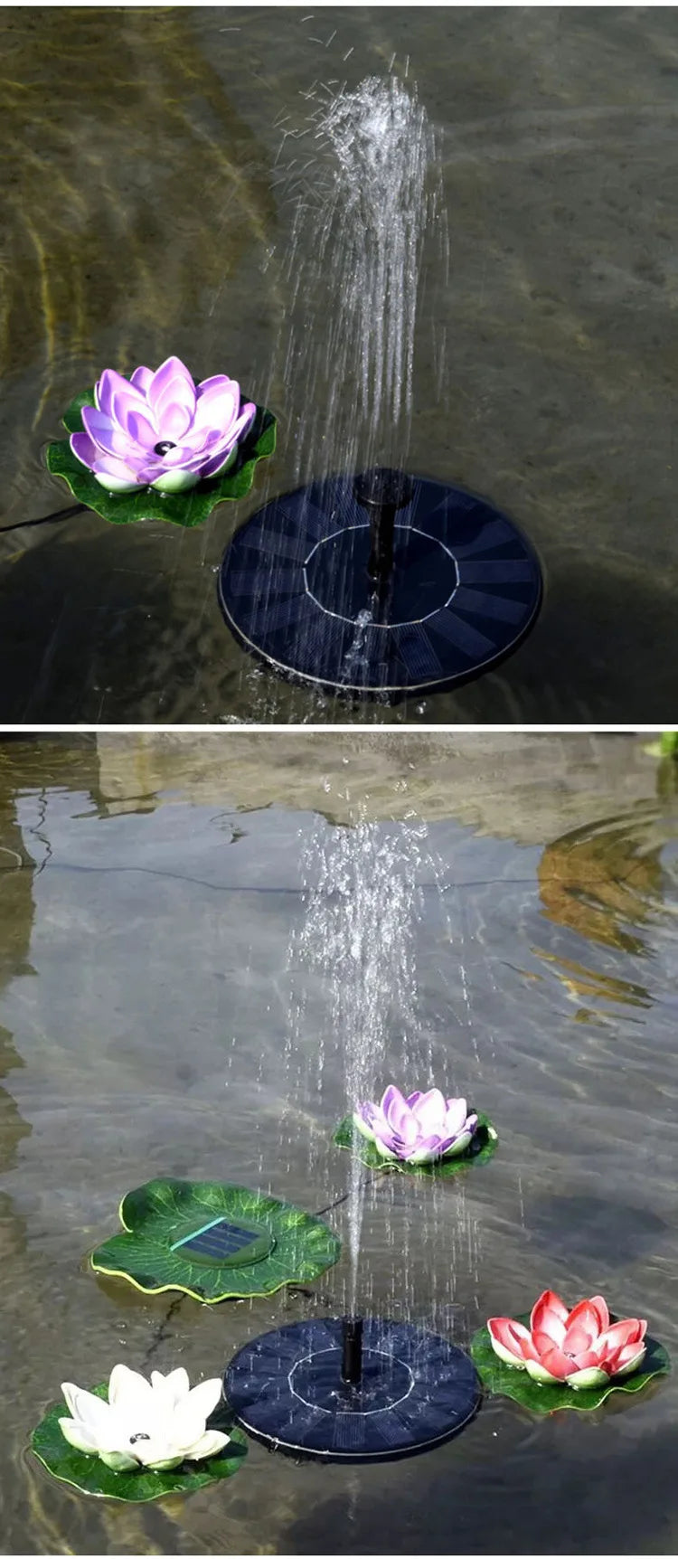 Solar Powered Floating Fountain for Garden and Patio - Smarsty