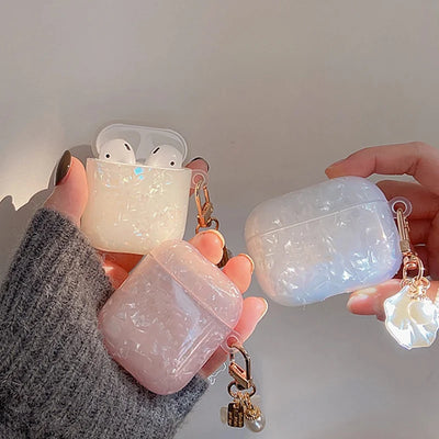 Dreamy Pearl Shell AirPods Case with Keychain - Smarsty
