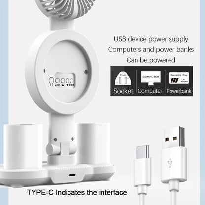 Rechargeable LED Table Lamp with Fan and Clock - Smarsty