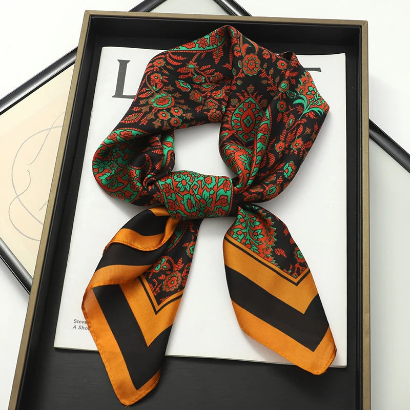 Women Silk Scarf Small Satin Square Neck Wrap - Smarsty