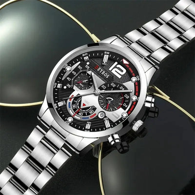 Luxury Men's Silver Quartz Watch With Luminous Feature - Smarsty
