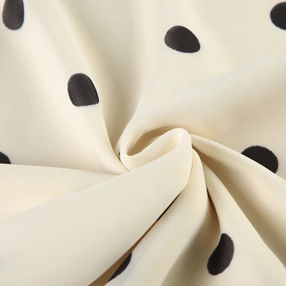 BIIKPIIK Casual Women Polka Dot Skirts Lettuce Trim Beige Elegant Midi Skirts Streetwear Simple All-match Bottom Clothing Spring - Smarsty