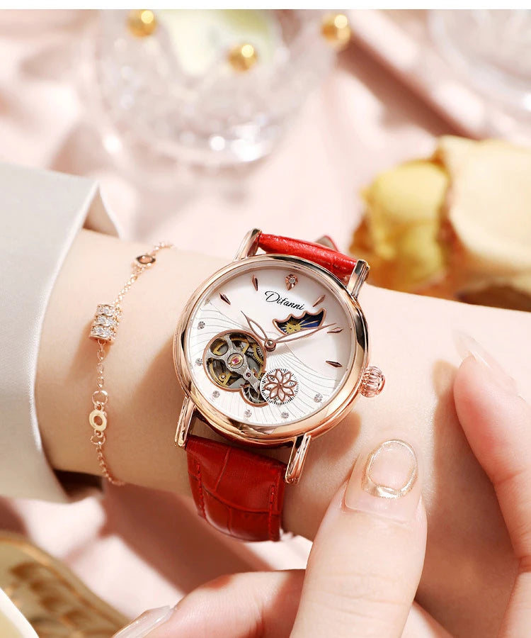 Luxury Automatic Mechanical Watch for Women with Moon Phase - Smarsty