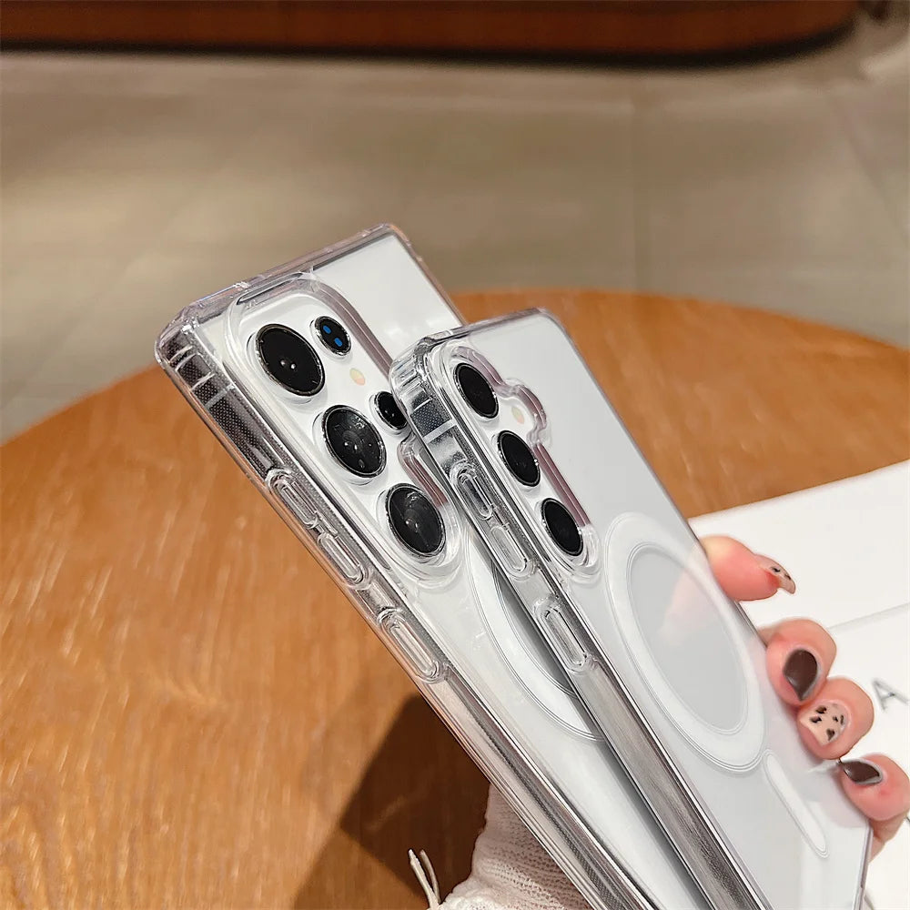 MagSafe Clear Acrylic Galaxy Phone Case Anti Fall Protection - Smarsty