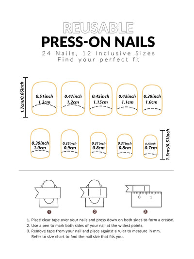 Medium White Square Press On Nails 24PCS for Parties - Smarsty