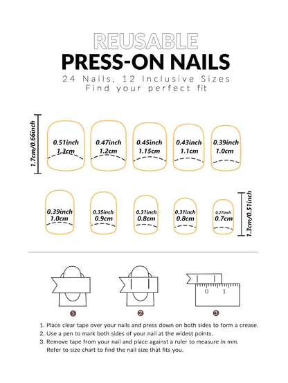 24PCS Pink French Fake Nails for Parties - Smarsty
