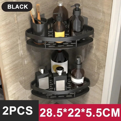 Aluminum Alloy Bathroom Shelf No Drill Storage Solution - Smarsty