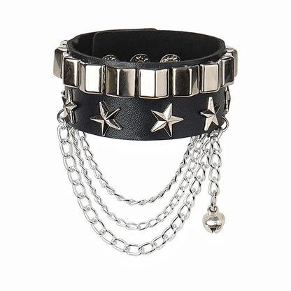 90s Punk Style PU Leather Spiked Bracelet - Smarsty