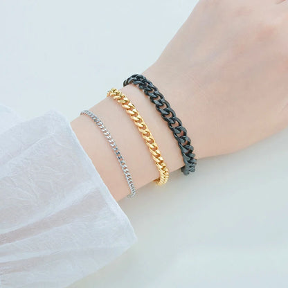 Stainless Steel Cuban Chain Bracelet Unisex Fashion Jewelry - Smarsty