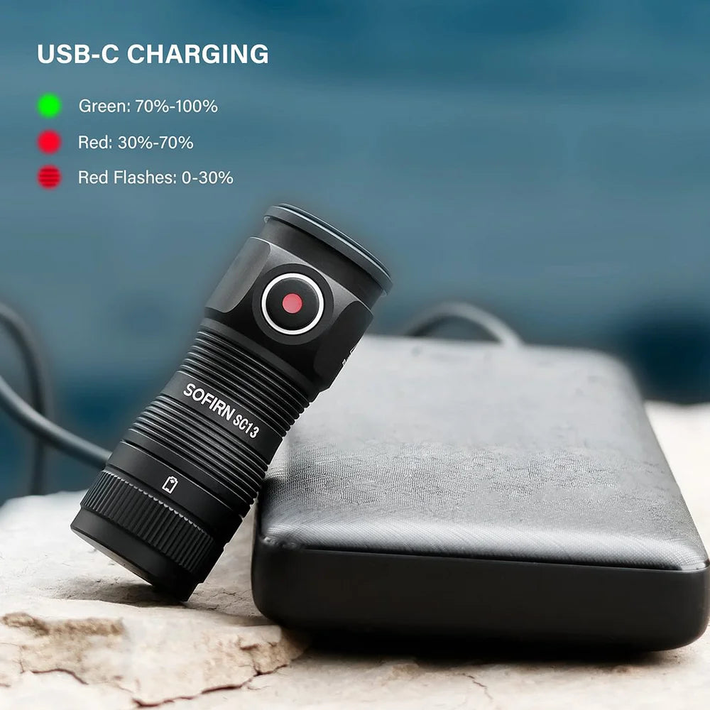 Sofirn SC13 519A 5000K  Mini Powerful Led Light  LED 1100lm 18350 Rechargeable Flashlight with Magnetic