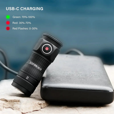 Sofirn SC13 519A 5000K Mini Powerful Led Light LED 1100lm 18350 Rechargeable Flashlight with Magnetic by Smarsty
