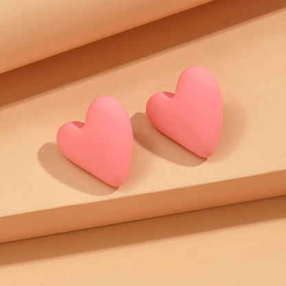 Candy Color Heart Acrylic Earrings for Women Stylish Design - Smarsty