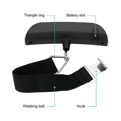 50kg/110lb Portable Digital Luggage Weight Scale LCD Display Pocket Electronic Suitcase Travel Scale Balance Baggage Weight Tool
