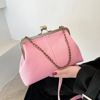 Vintage Soft Skin Shell Bag Lychee Pattern Crossbody - Smarsty