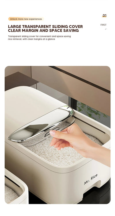 10KG Rice Storage Box Home with Lid Insect Proof Moisture Proof Rice Box Grain Sealed Jar Kitchen Container Storing Dry Grain by Smarsty