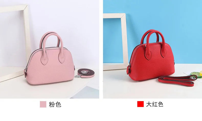 Cow Leather Shell Bag Crossbody Women Messenger Style - Smarsty